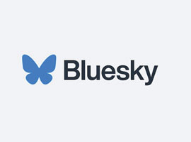 Butterfly shape beside the word ‘Bluesky’