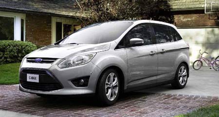 The Ford C-Max, with sliding doors and room for seven passengers, offers a smaller, more fuel-efficient alternative to a full-size minivan (Ford)