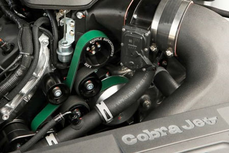 Under the hood of the Cobra Jet is a 5.2-liter variation of its Coyote V-8. It puts out 565 horsepower. (Photo: Ford Motor Co.)
