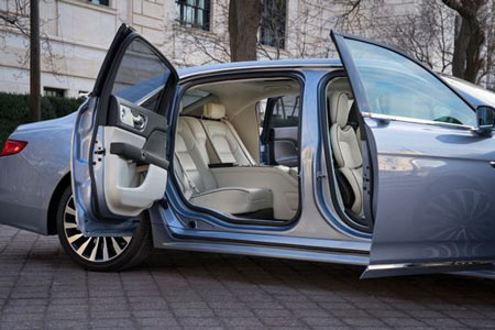 The car's special feature are coach doors — better known these days as suicide doors — with the rear doors' hinges on the rear of the door rather than the front. Lincoln