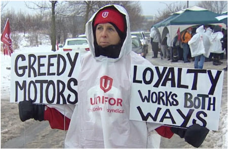 Jenn Cowie, who has worked on the line at GM for 16 years, says she feel betrayed by the company, and says its decision to close the plant is about corporate greed. (CBC)
