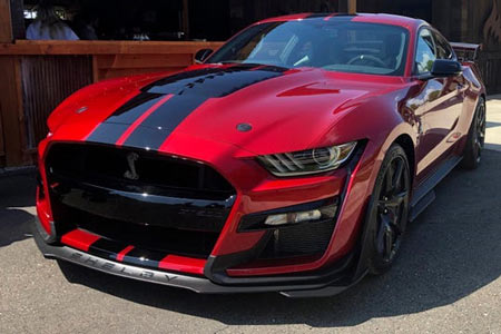 In this Tuesday, July 31, 2019, photo the the 2020 Shelby GT500 is displayed during a Ford press conference in the Detroit suburb of Clawson, Mich. (Photo: Tom Krisher, AP