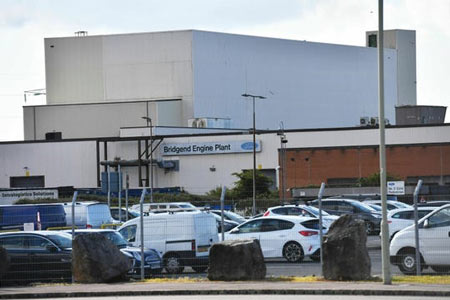 The Ford engine plant near Bridgend, south Wales, Thursday June 6, 2019. The Ford engine plant in Bridgend that employs 1,700 people is "economically unsustainable" and will close next year, the carmaker announced Thursday, blaming declining sales of gasoline engines and the end of a contract with Jaguar Land Rover. (Photo: Jacob King, AP)