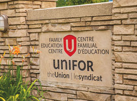 Unifor Family Educaiton Center signage